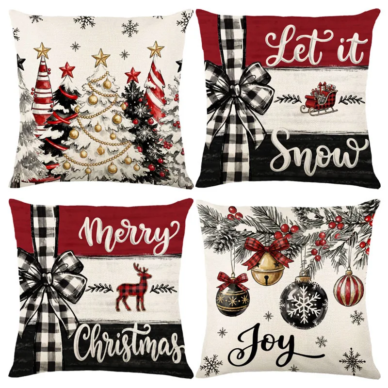Farmhouse Christmas Pillow Cover Set wholesale OEM NH-C057 | Throw Pillows by Noryvia Home