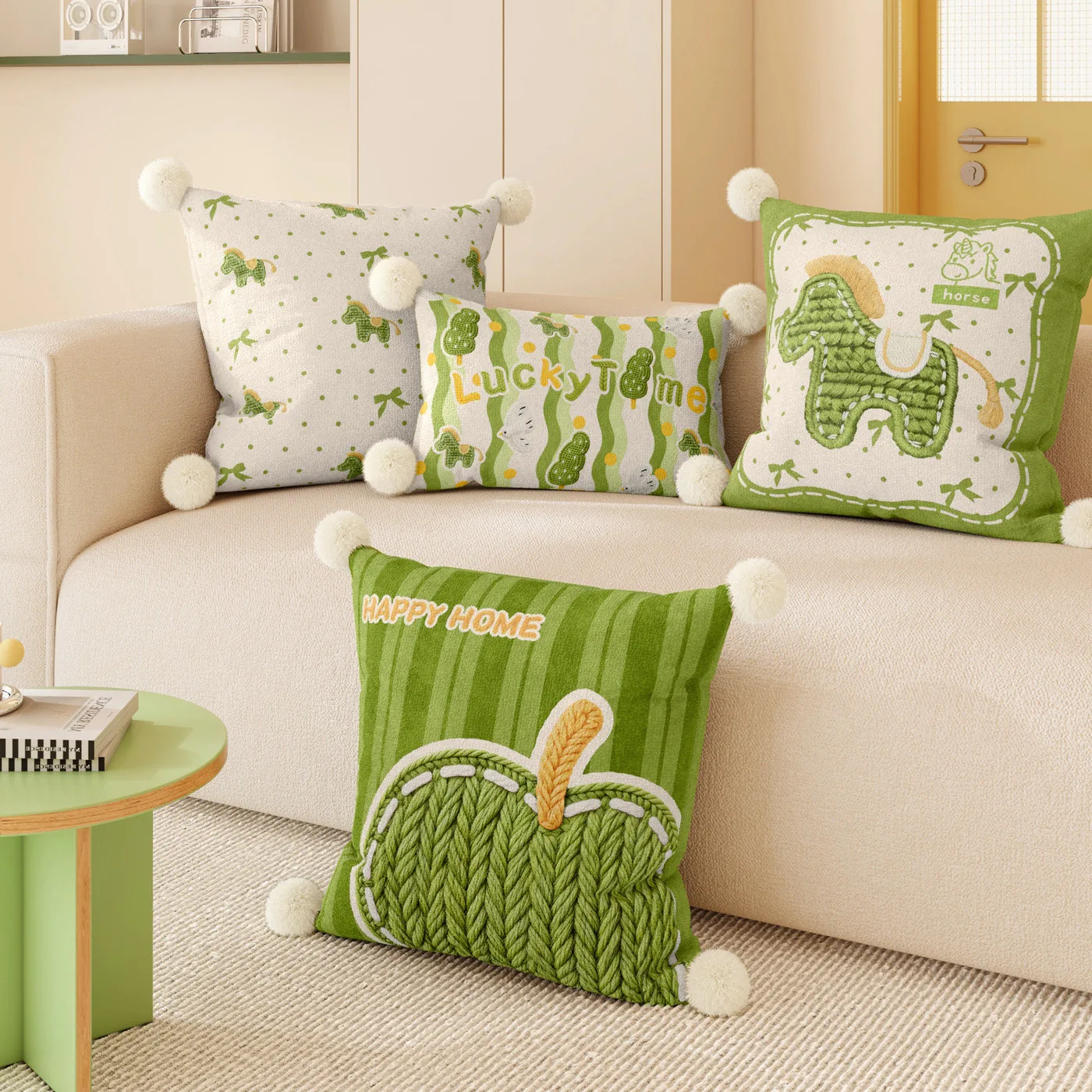 Green Botanical Pillow Cover Set wholesale OEM NH-C026 | Throw Pillows by Noryvia Home