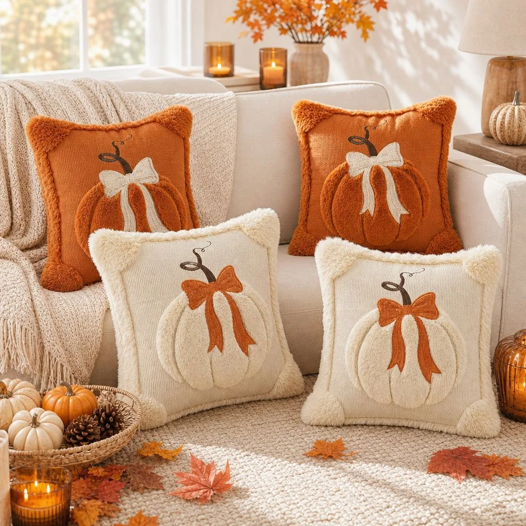 Pumpkin Harvest Pillow Cover Set wholesale OEM NH-C064 | Throw Pillows by Noryvia Home