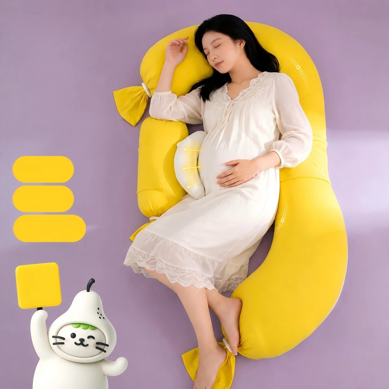 Yellow Full Body Support Pillow